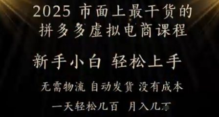 图片[1]-【2025.05.15】25年最干货的拼多多虚拟电商课程，小白轻松上手，月入过w只是门槛!虚拟电商，如皓月见青天百度网盘免费下载-芽米宝库