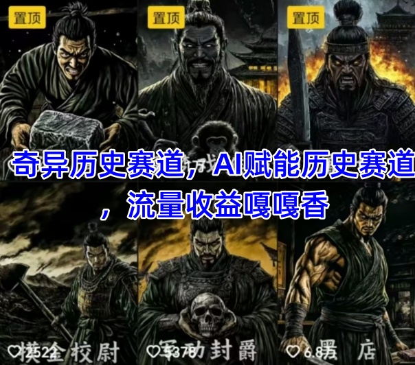 【2025.05.16】抖音奇异历史赛道，AI赋能历史赛道，流量收益嘎嘎香，狂撸伙伴计划百度网盘免费下载-芽米宝库