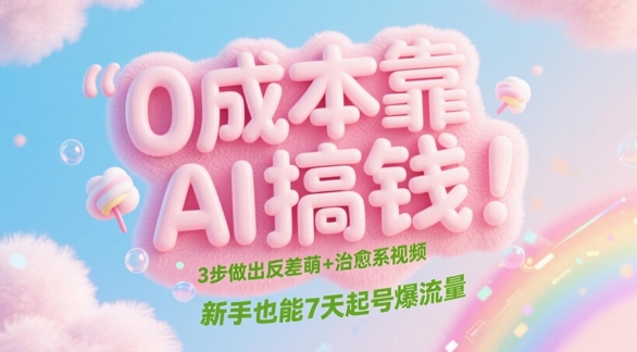 图片[1]-【2025.05.17】0成本靠AI搞钱！3步做出反差萌+治愈系视频，新手也能7天起号爆流量百度网盘免费下载-芽米宝库