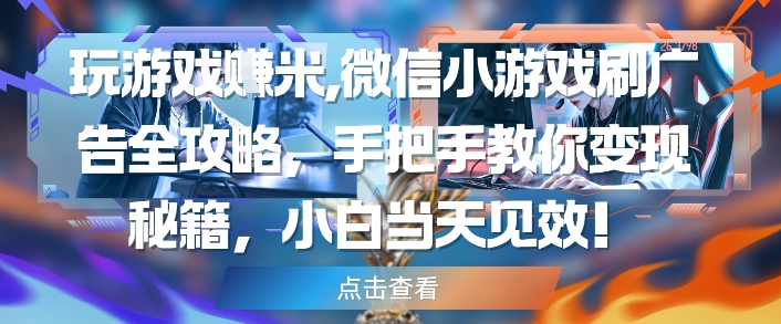 【2025.05.18】玩游戏挣米，微信小游戏刷广告全攻略，手把手教你变现秘籍，小白当天见效百度网盘免费下载-芽米宝库