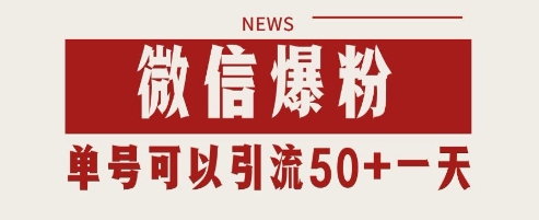 图片[1]-【2025.05.19】微信爆粉，私域暴力引流打法日引千粉 单号日进50+百度网盘免费下载-芽米宝库