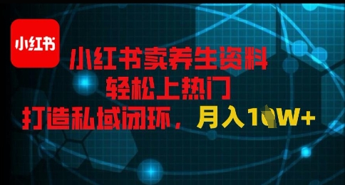 图片[1]-【2025.05.19】小红书卖养生资料轻松上热门，打造私域闭环，月入1W+百度网盘免费下载-芽米宝库