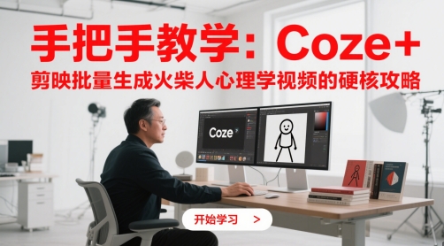【2025.05.20】手把手教学：Coze+剪映批量生成火柴人心理学视频的硬核攻略百度网盘免费下载-芽米宝库
