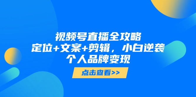 【2025.05.20】视频号直播全攻略，定位+文案+剪辑，小白逆袭个人品牌变现百度网盘免费下载-芽米宝库