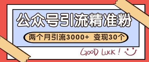 【2025.05.22】公众号精准粉引流玩法，2个月3000+精准粉，变现30个W百度网盘免费下载-芽米宝库