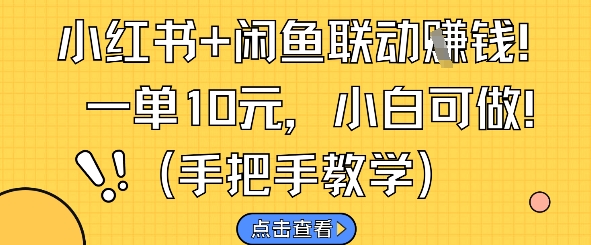图片[1]-【2025.05.21】小红书+闲鱼联动挣钱，一单10元，小白可做百度网盘免费下载-芽米宝库