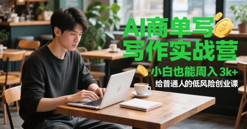 【2025.05.22】AI商单写作实战营，小白也能周入3k+，给普通人的低风险创业课百度网盘免费下载-芽米宝库