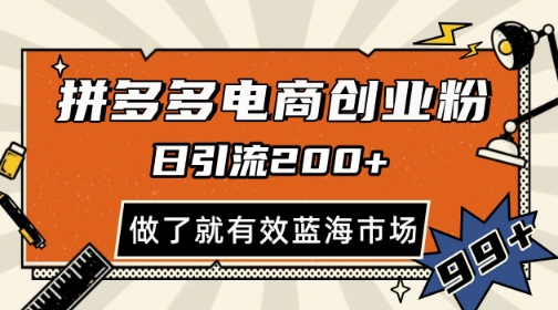 图片[1]-【2025.05.23】拼多多引流电商创业粉，日引200+，可矩阵放大，做了就有效百度网盘免费下载-芽米宝库