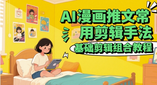 【2025.05.23】AI漫画推文常用剪辑手法，基础剪辑组合教程百度网盘免费下载-芽米宝库
