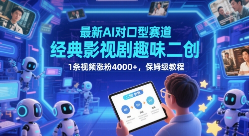 【2025.05.24】最新AI对口型赛道，经典影视剧趣味二创，1条视频涨粉4000+，保姆级教程百度网盘免费下载-芽米宝库