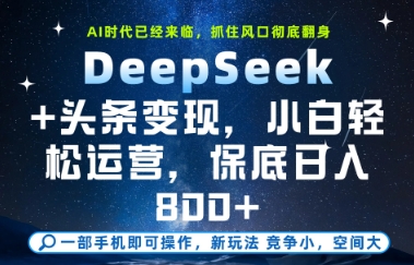 【2025.05.24】DeepSeek+头条变现，保姆级教学，小白轻松上手，日入800+百度网盘免费下载-芽米宝库