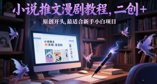 图片[1]-【2025.05.24】小说推文漫剧教程，二创+原创开头，最适合新手小白项目百度网盘免费下载-芽米宝库