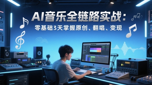 图片[1]-【2025.05.25】AI音乐全链路实战变现课：零基础3天掌握原创、翻唱、变现百度网盘免费下载-芽米宝库
