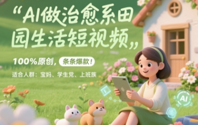 【2025.05.25】AI做治愈系田园生活短视频，100%原创，条条爆款，无脑矩阵， 适合小白百度网盘免费下载-芽米宝库