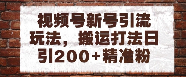 图片[1]-【2025.05.25】视频号新号引流玩法，搬运打法日引200+精准粉，可矩阵放大百度网盘免费下载-芽米宝库