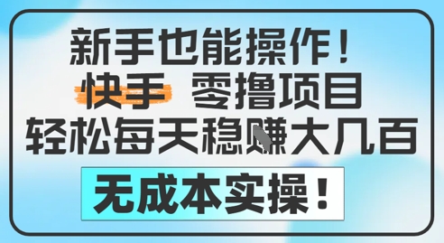 【2025.05.25】新手也能操作，快手零撸挣米，轻松每天挣2-5张，完全无成本百度网盘免费下载-芽米宝库