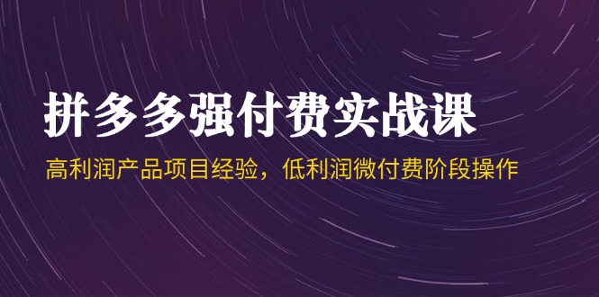 图片[1]-【2025.05.26】拼多多强付费实战课-44期，高利润产品项目经验，低利润微付费阶段操作百度网盘免费下载-芽米宝库