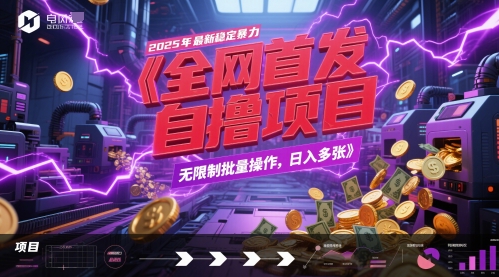 图片[1]-【2025.05.27】全网首发，2025年最新稳定暴力全自动自撸项目，无限制批量操作，日入500+百度网盘免费下载-芽米宝库