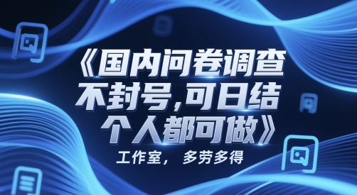【2025.05.27】国内问卷调查，不封号，可日结，多劳多得，工作室，个人都可做百度网盘免费下载-芽米宝库