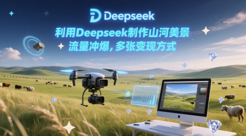 图片[1]-【2025.05.29】利用Deepseek制作山河美景，流量冲爆，多张变现方式百度网盘免费下载-芽米宝库