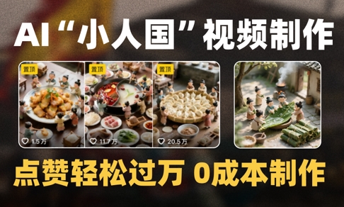 【2025.05.30】爆款1000W+播放微缩景观迷你小人国AI视频，0成本制作全流程教学百度网盘免费下载-芽米宝库