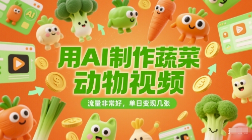 图片[1]-【2025.06.01】用AI制作蔬菜动物视频，流量非常好，单日变现几张百度网盘免费下载-芽米宝库