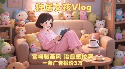 【2025.06.04】单个账号涨粉71W！用AI制作独居女孩Vlog，宫崎骏画风，治愈感拉满，一条广告报价3W百度网盘免费下载-芽米宝库