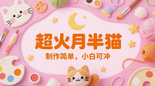 【2025.06.06】超火月半猫，制作简单，小白可冲百度网盘免费下载-芽米宝库