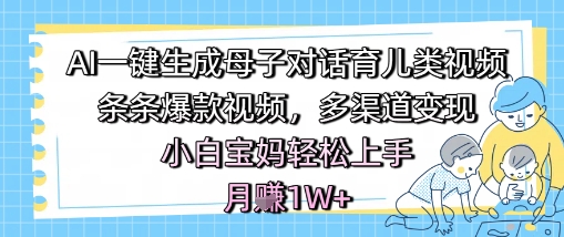 图片[1]-【2025.06.06】AI一键生成母子对话育儿类视频，条条爆款视频，多渠道变现，小白宝妈轻松上手，月入1W+百度网盘免费下载-芽米宝库