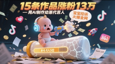 图片[1]-【2025.06.06】用AI制作幼崽代言人，宝宝的控诉火爆全网，15条作品涨粉13W，单号月入5位数实操教程百度网盘免费下载-芽米宝库