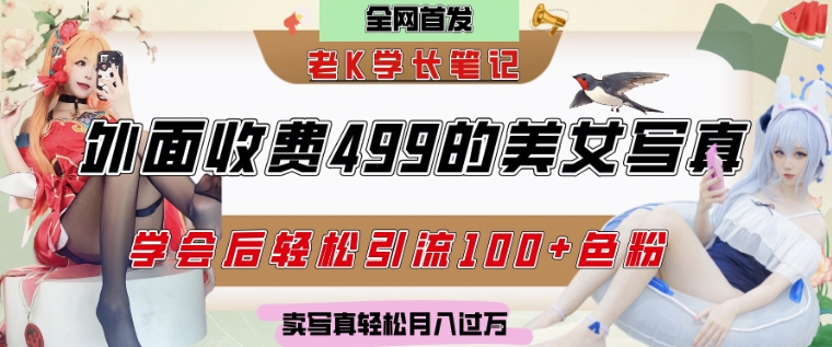 【2025.06.08】外面收费499的美女写真制作技术，学会后轻松引流色粉变现，日引100+色粉，轻松月入过万百度网盘免费下载-芽米宝库