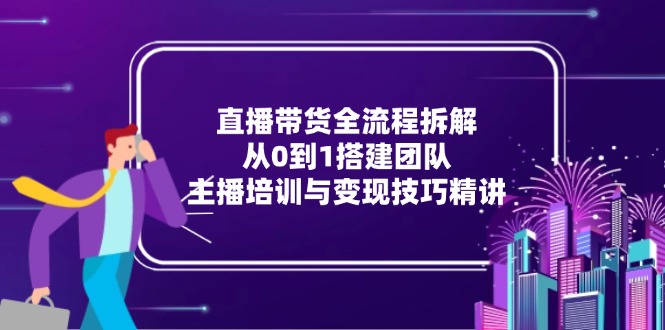 【2025.06.09】直播带货全流程拆解：从0到1搭建团队，主播培训与变现技巧精讲百度网盘免费下载-芽米宝库