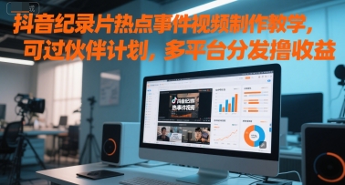 【2025.06.10】抖音纪录片热点事件视频制作教学，可过伙伴计划，多平台分发撸收益百度网盘免费下载-芽米宝库