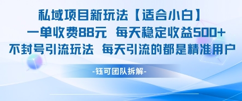 【2025.06.10】私域项目新玩法【适合小白】 一单收费88，每天稳定收益500+百度网盘免费下载-芽米宝库