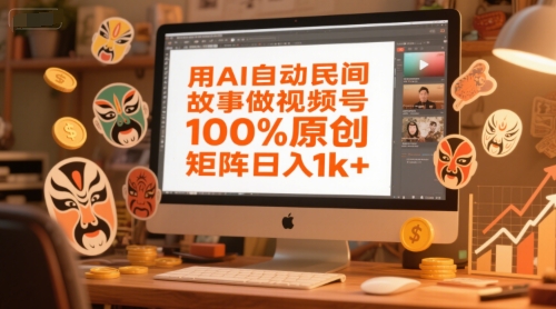 图片[1]-【2025.06.19】用AI自动民间故事做视频号，100%原创，矩阵日入1000+百度网盘免费下载-芽米宝库