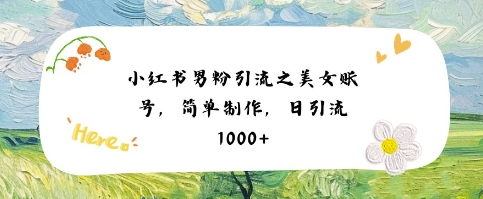 图片[1]-【2025.06.19】小红书男粉引流项目之美女账号，简单制作，条条爆款原创，不违规百度网盘免费下载-芽米宝库