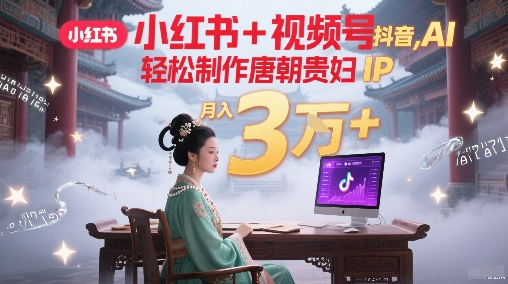 图片[1]-【2025.06.22】小红书+视频号+抖音，AI轻松制作唐朝贵妇IP，每天30分钟，轻松产出N条，月入3万+百度网盘免费下载-芽米宝库