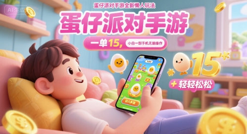 图片[1]-【2025.06.23】蛋仔派对手游全新懒人玩法，一单15.小白一部手机无脑 操作，日入多张+轻轻松松百度网盘免费下载-芽米宝库