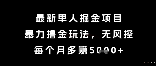 【2025.06.23】最新单人掘金项目，暴力撸金玩法，无风控，每个月多挣5000+百度网盘免费下载-芽米宝库