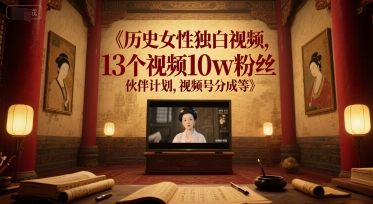 图片[1]-【2025.06.24】历史女性独白视频，13个视频10w粉丝，伙伴计划，视频号分成等百度网盘免费下载-芽米宝库