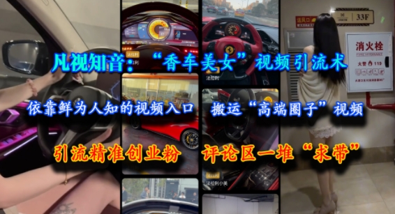 图片[1]-【2025.06.25】凡视知音：“香车美女”视频引流术，依靠鲜为人知的视频入口，搬运“高端圈子”视频，引流精准创业粉，评论区一堆“求带”百度网盘免费下载-芽米宝库