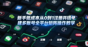 【2025.06.25】新手低成本从0到1注册并搭建多账号全平台矩阵操作教学，手机号-邮箱-IP-工具百度网盘免费下载-芽米宝库