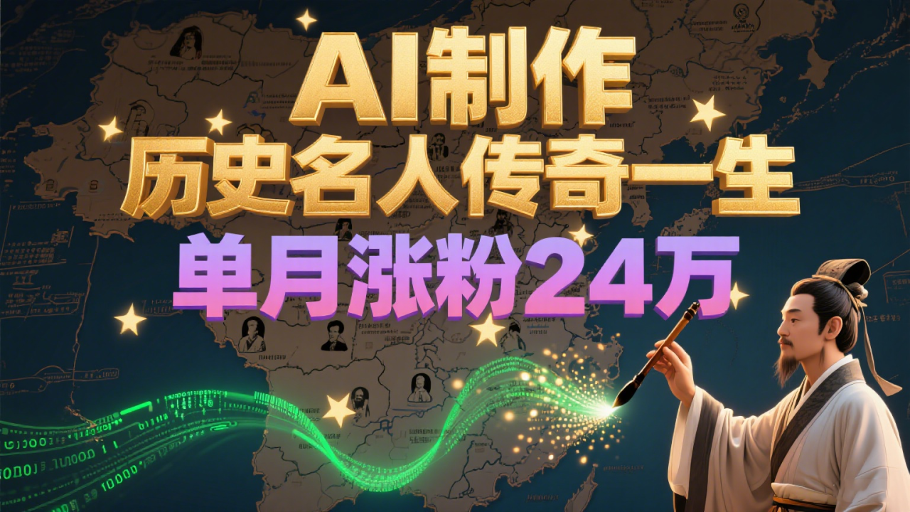 【2025.06.25】暴力起号！用AI制作历史名人传奇一生，单月涨粉24万，涨粉+变现赛道黑马来了百度网盘免费下载-芽米宝库