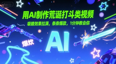 图片[1]-【2025.06.29】用AI制作荒诞打斗类视频，吸睛效果拉满，条条爆款，1分钟教会你百度网盘免费下载-芽米宝库