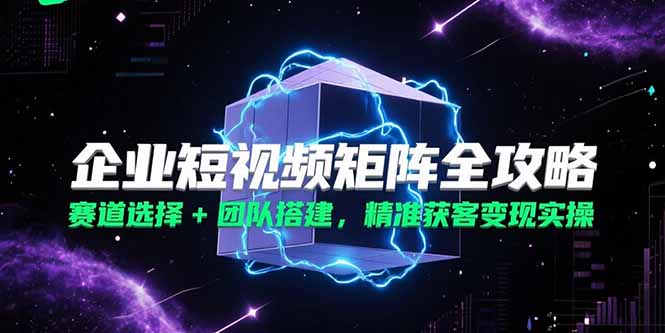 图片[1]-【2025.06.29】企业短视频矩阵全攻略，赛道选择+团队搭建，精准获客变现实操百度网盘免费下载-芽米宝库