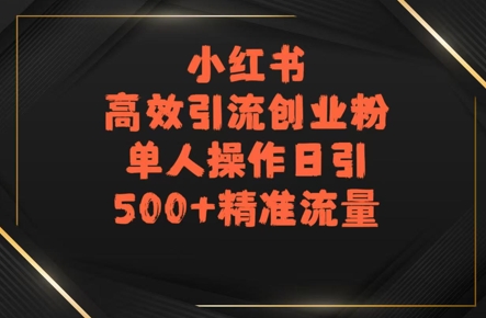【2025.07.14】小红书高效引流创业粉，单人操作日引500+精准流量百度网盘免费下载-芽米宝库
