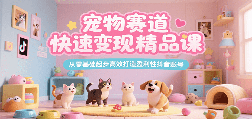 图片[1]-【2025.07.18】宠物赛道快速变现精品课，从零基础起步高效打造盈利性抖音账号百度网盘免费下载-芽米宝库