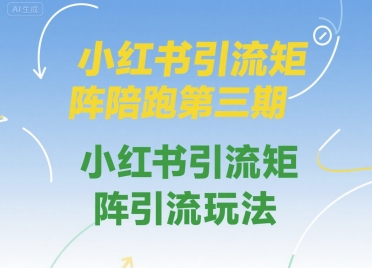 图片[1]-【2025.07.18】小红书引流矩阵陪跑第三期，小红书引流矩阵引流玩法百度网盘免费下载-芽米宝库