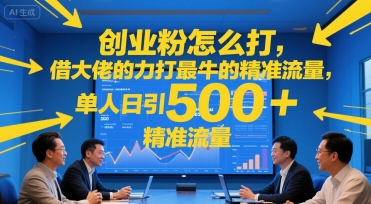【2025.07.18】创业粉怎么打，借大佬的力打最牛的精准流量，单人日引500+精准流量百度网盘免费下载-芽米宝库