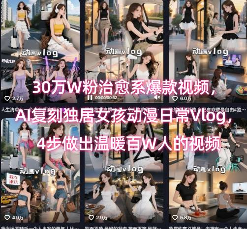 图片[1]-【2025.07.19】30万W粉治愈系爆款视频，AI复刻独居女孩动漫日常Vlog，4步做出温暖百W人的视频百度网盘免费下载-芽米宝库